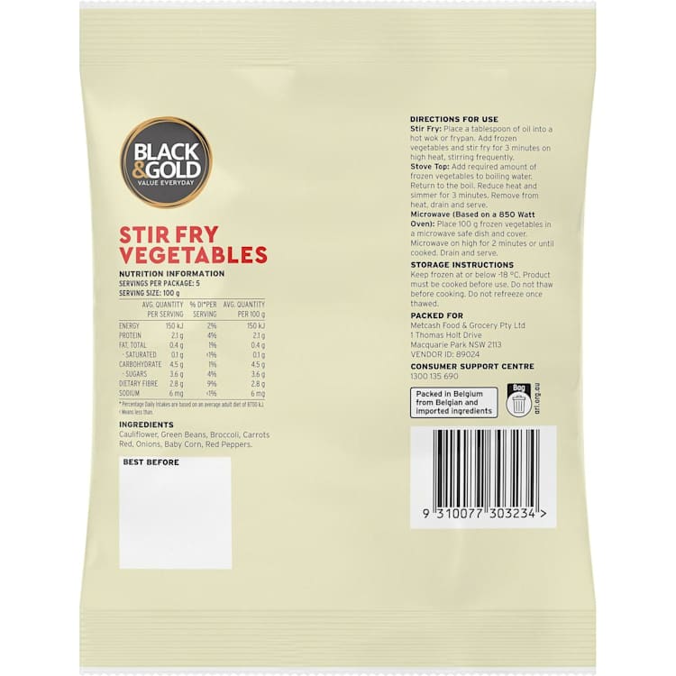 Black & Gold Stir Fry Veg