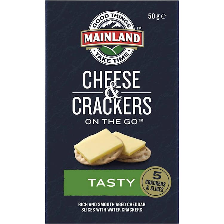 Mainland Tasty Cheddar Cheese with Water Crackers