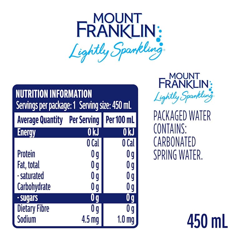 Mount Franklin Lightly Sparkling Water Bottle