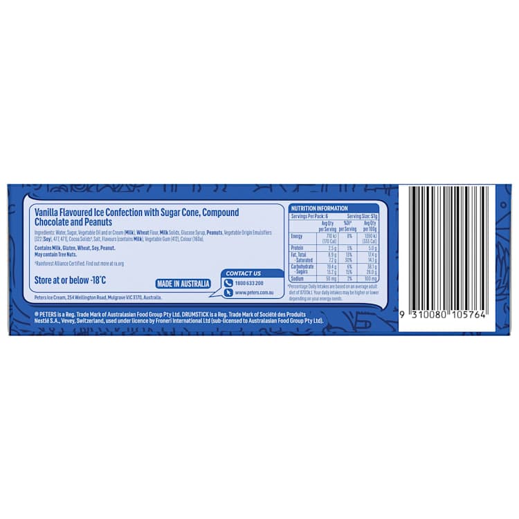 Peters Drumstick Minis Ice Cream Vanilla