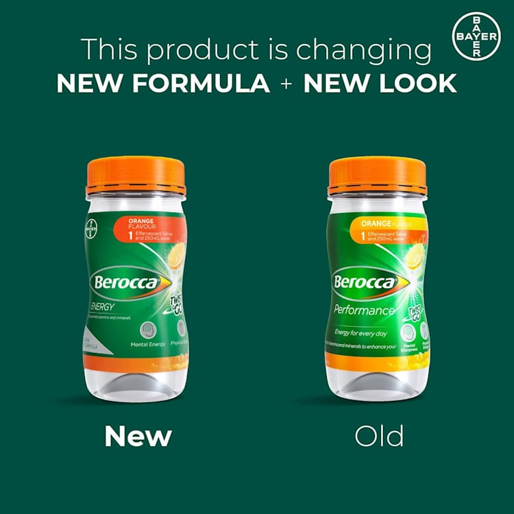Berocca Energy Vitamin B & C Orange Flavour Twist N Go Energy Drink