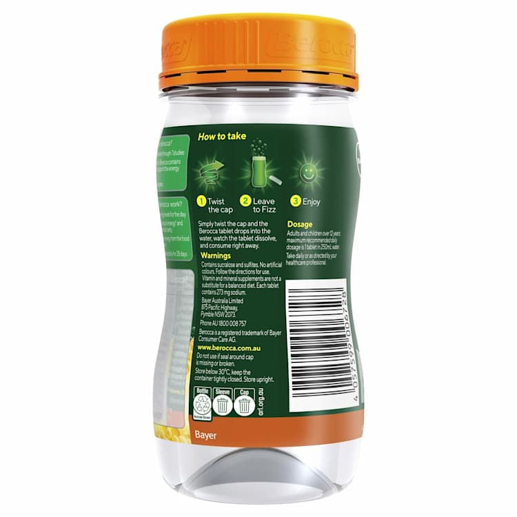 Berocca Energy Vitamin B & C Orange Flavour Twist N Go Energy Drink