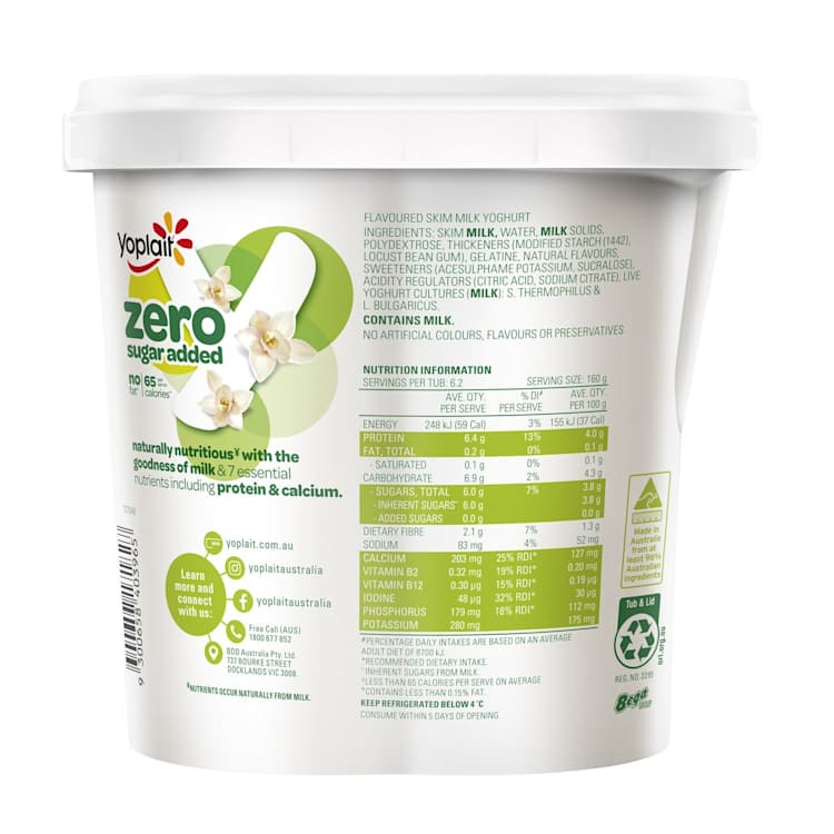 Yoplait Forme Zero Yoghurt French Vanilla