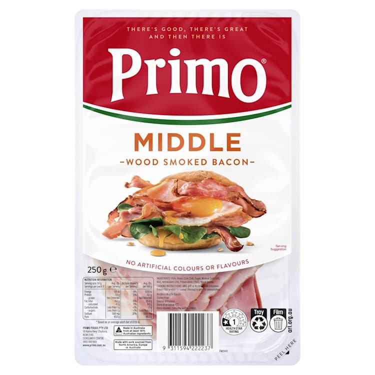 Primo Middle Rindless Bacon