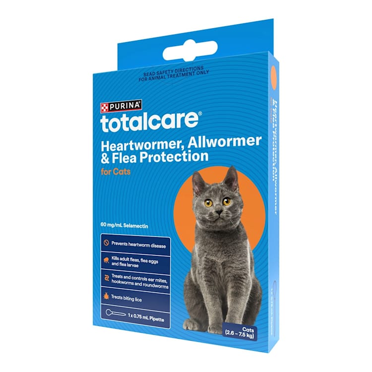 Purina Total Care Heartwormer, Allwormer & Flea Control for Cats (2.6 - 7.5kg) Pipette