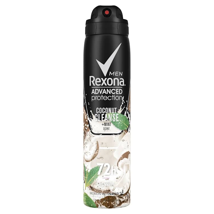 Rexona Antiperspirant Aerosol Deodorant Advanced Protection Coconut Cleanse + Mint Scent for Men