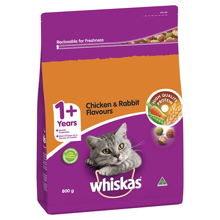 Whiskas 1+ Dry Cat Food Chicken & Rabbit Flavours