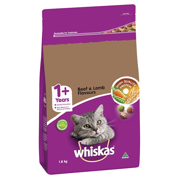Whiskas 1+ Dry Cat Food Beef & Lamb Flavours