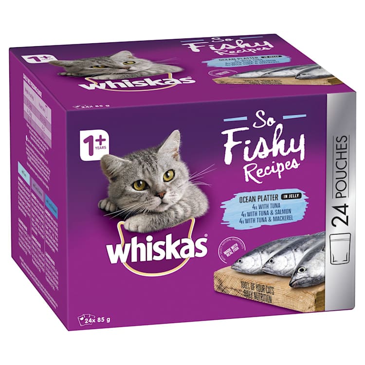 Whiskas So Fishy Recipes Wet Cat Food Ocean Platter in Jelly IGA