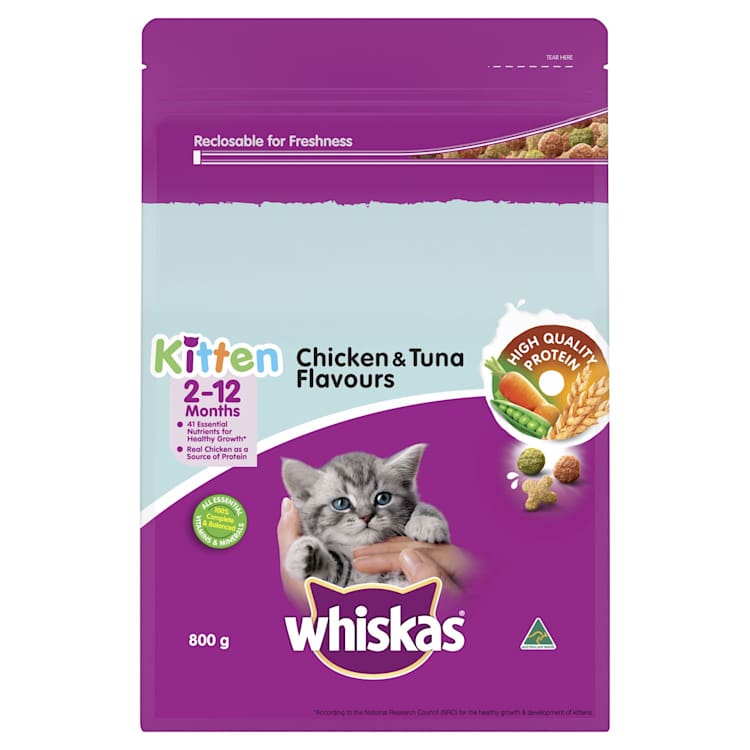 Whiskas Kitten Dry Cat Food Chicken & Tuna Flavours