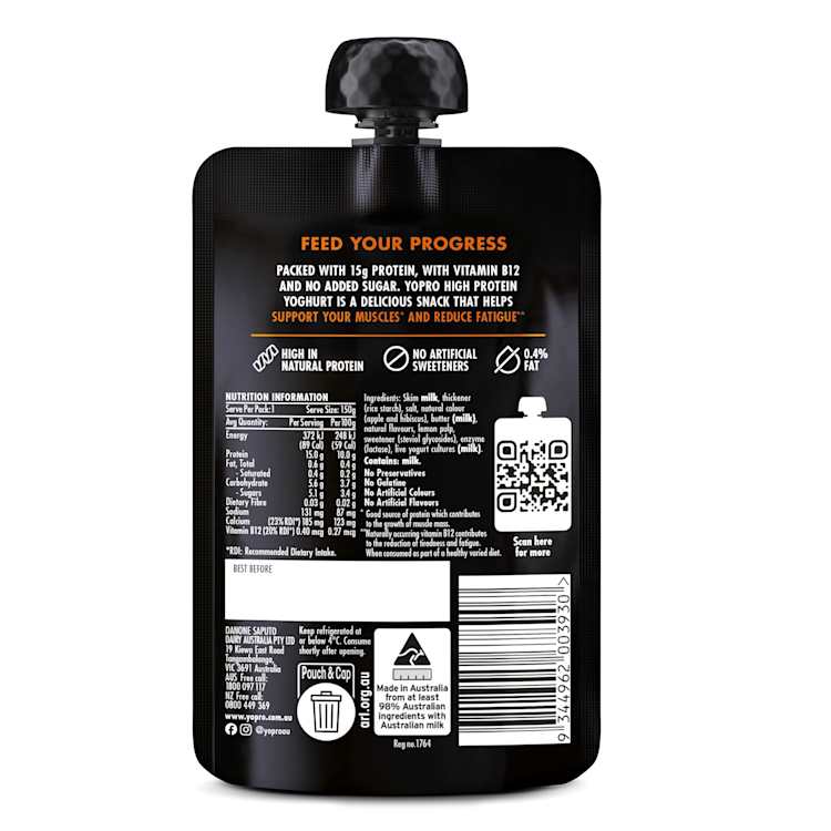 YoPRO High Protein Salted Caramel Yoghurt Pouch