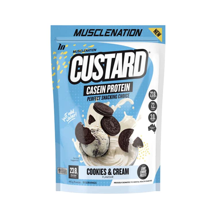 Muscle Nation Custard Casein Protein Powder Cookies & Cream