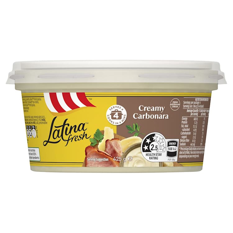 Latina Fresh Creamy Carbonara Pasta Sauce