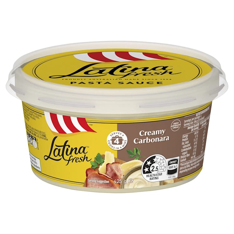 Latina Fresh Creamy Carbonara Pasta Sauce