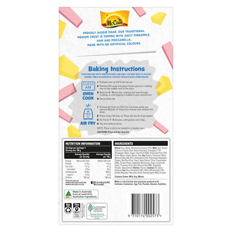 McCain Lil Pizzas Ham & Pineapple
