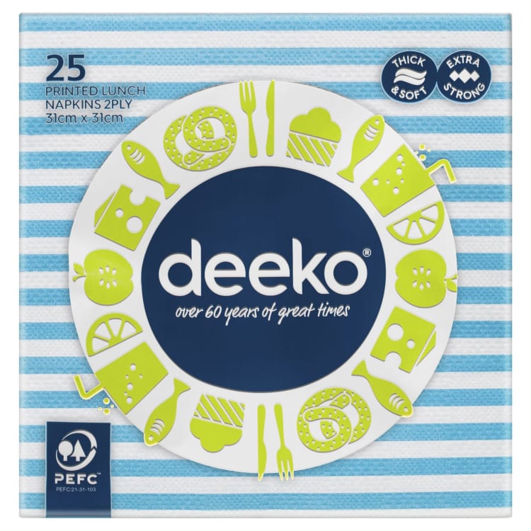 Deeko 2 Ply Printed Lunch Napkins