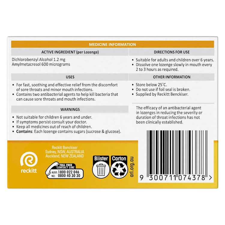 Strepsils Soothing Honey & Lemon Lozenges