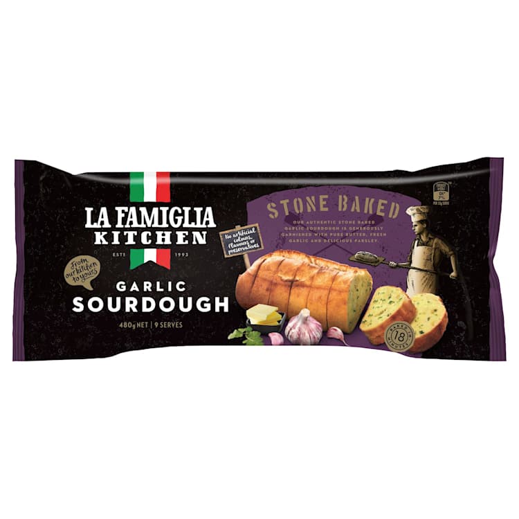 La Famiglia Bread Stone Baked Garlic Sourdough