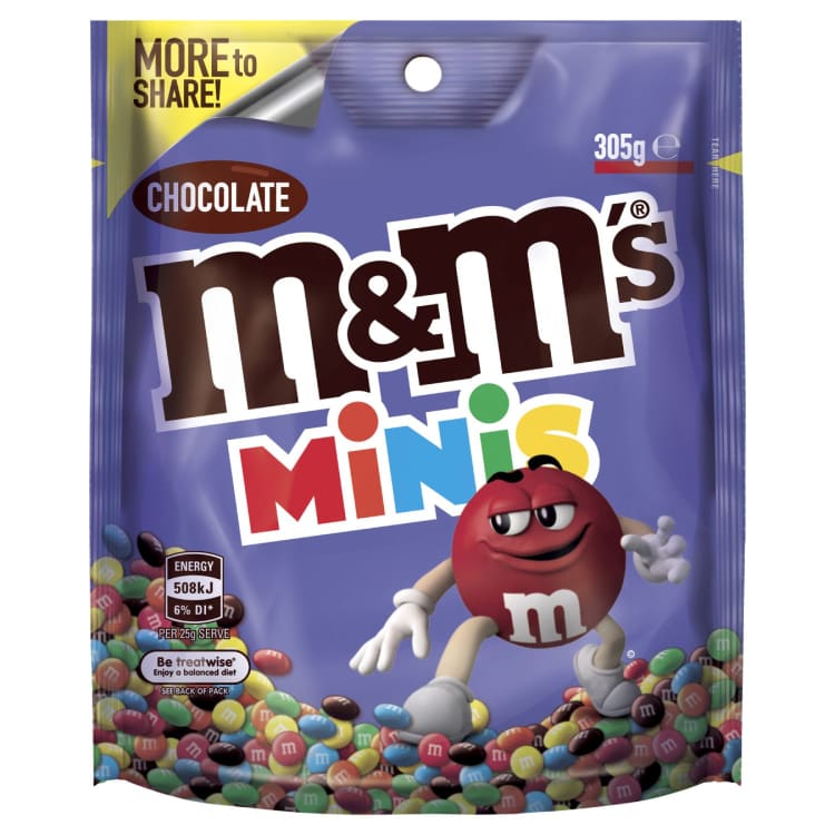 M&m's Minis Chocolate Snack & Share Bag 145g