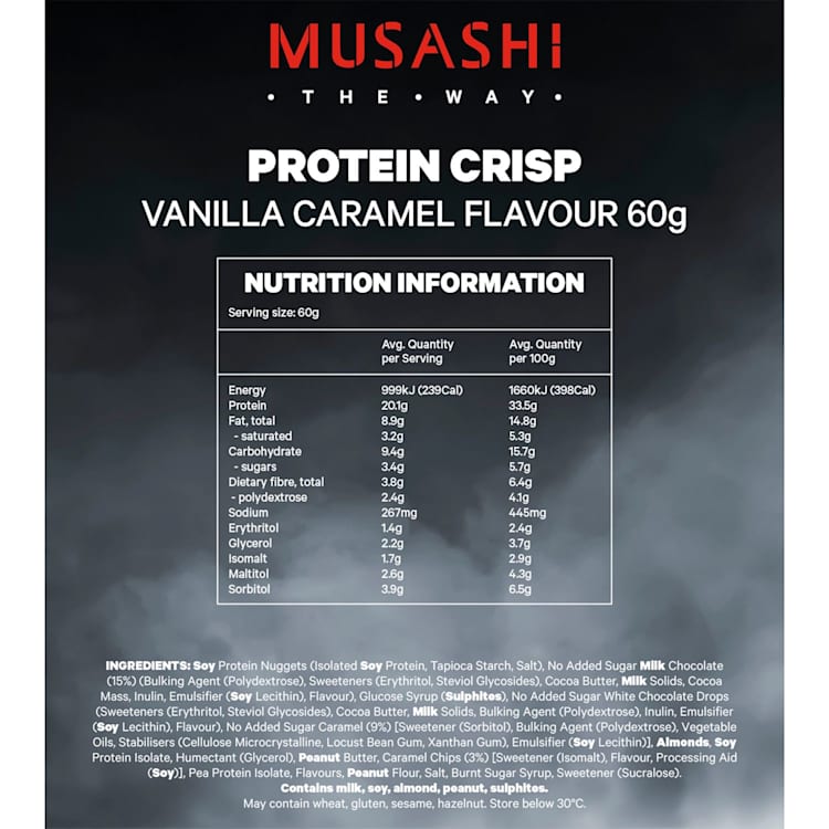 Musashi Protein Crisp Bar Vanilla Caramel