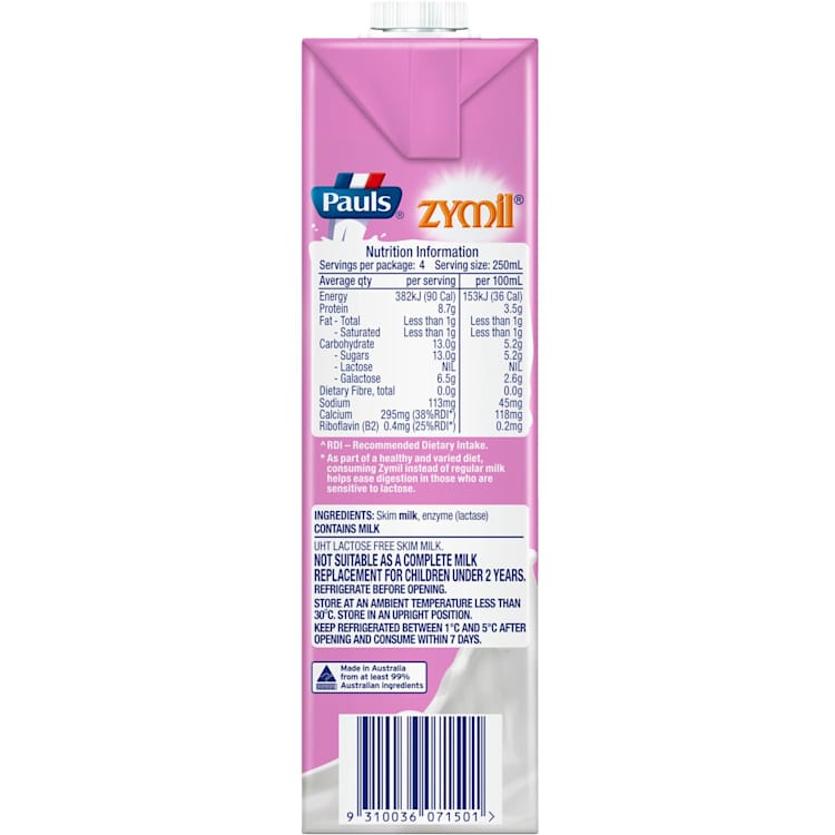 Pauls Zymil Skim Milk Lactose Free