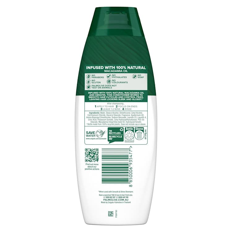 Palmolive Naturals Smooth & Shine Conditioner Macadamia Oil + Keratin