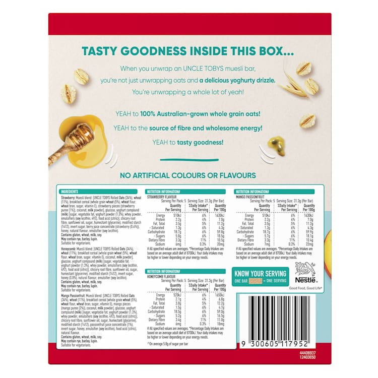 Uncle Tobys Yoghurt Variety Bars