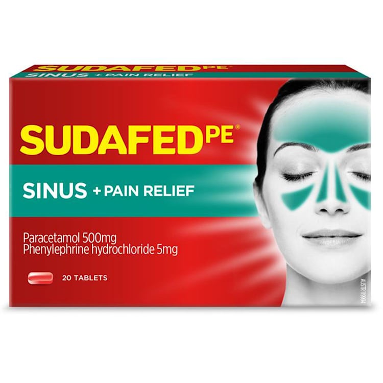 Sudafed PE Sinus + Pain Relief Tablets