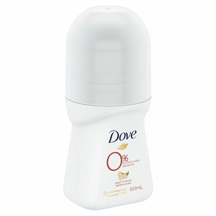 Dove Deodorant Roll On Peach & Lemon Verbena Zero Aluminium