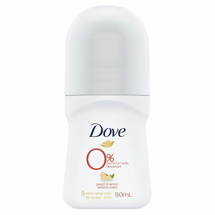 Dove Deodorant Roll On Peach & Lemon Verbena Zero Aluminium