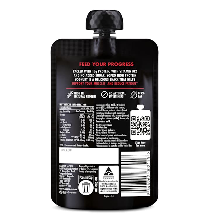 YoPRO High Protein Strawberry Pouch Yoghurt