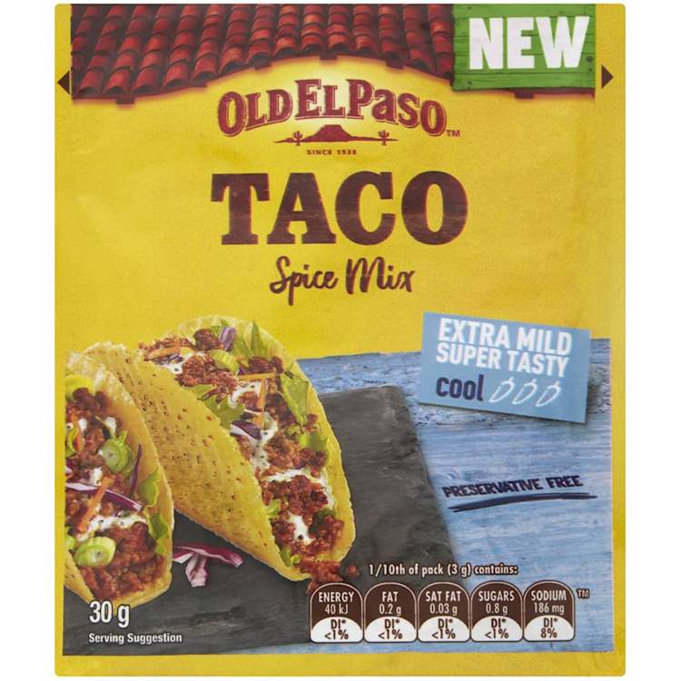 Old El Paso Taco Spice Mix Extra Mild