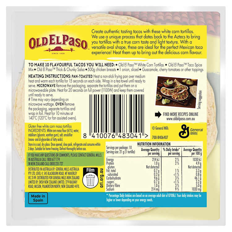 Old El Paso White Corn Tortillas