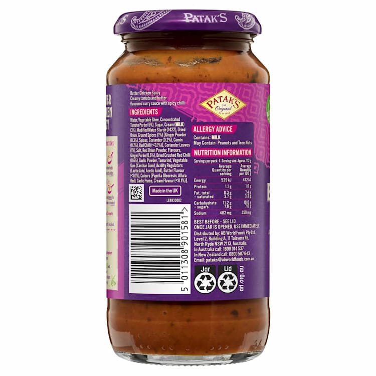 Patak's Spicy Butter Chicken Simmer Sauce