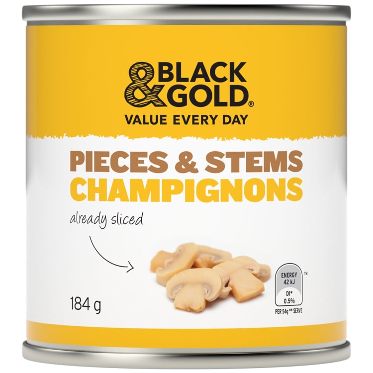 Black & Gold Mushroom Pieces & Stems