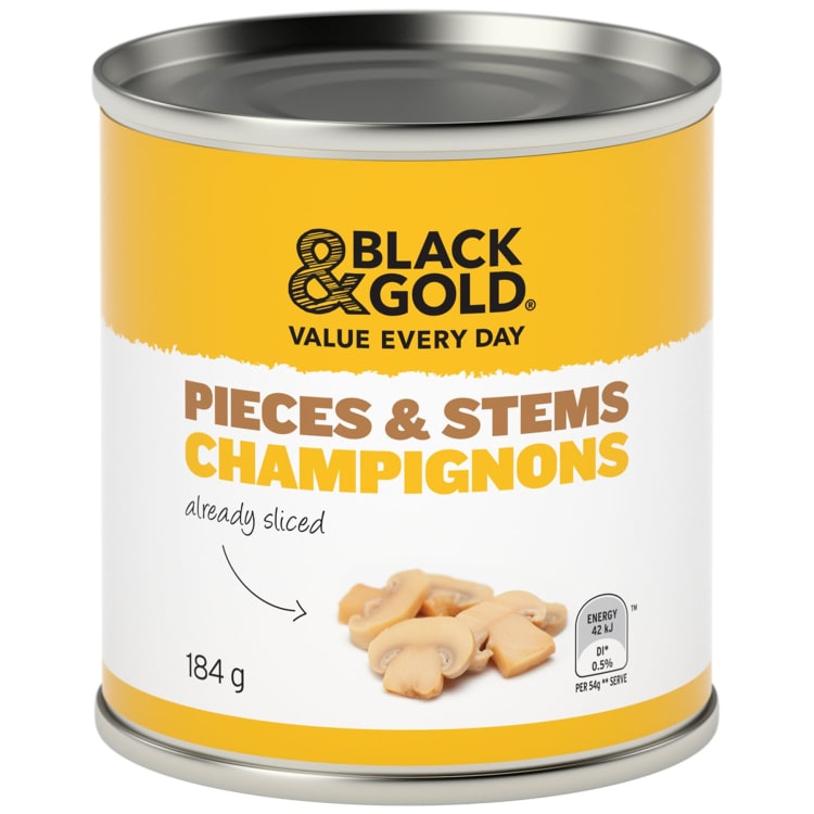 Black & Gold Mushroom Pieces & Stems