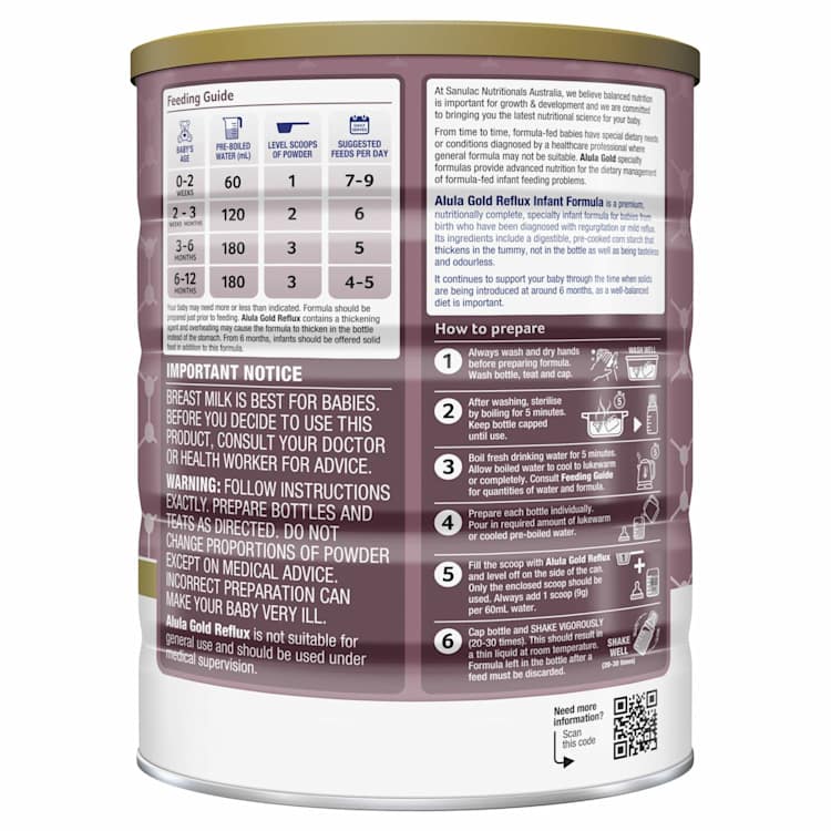 Alula Gold Reflux Infant Formula 0-12 Months