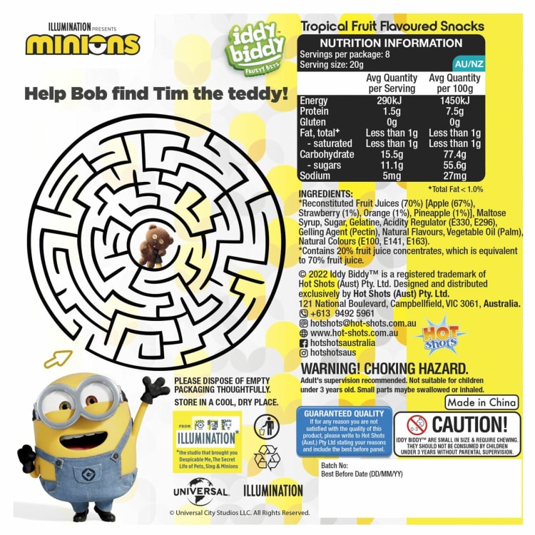 Iddy Biddy Fruit Snack Tropical