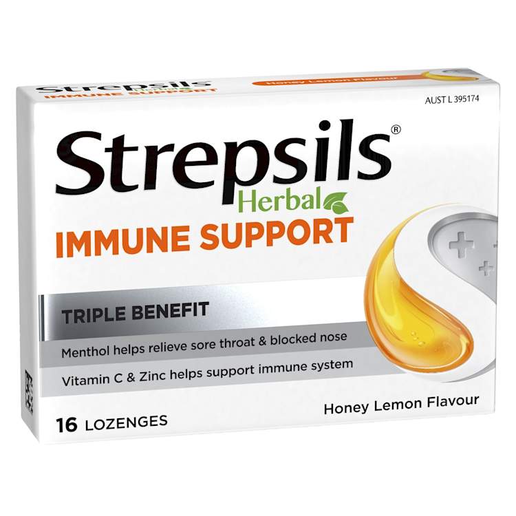 Strepsils Herbal Immune Support Lozenges Honey Lemon