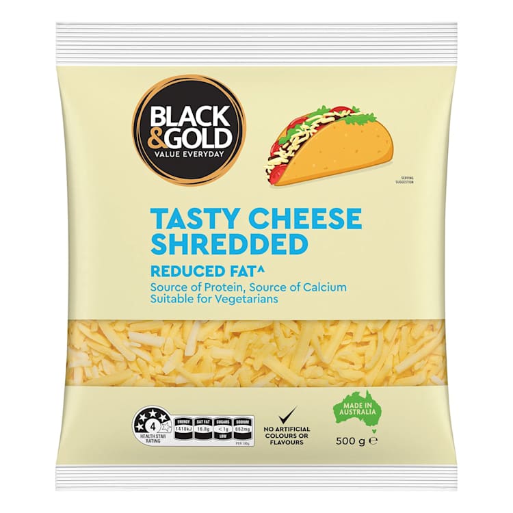 Black & Gold Tasty Shredded Cheese Reduced Fat