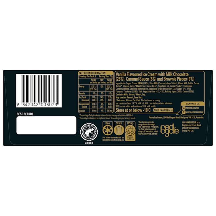 Connoisseur Vanilla Caramel Brownie