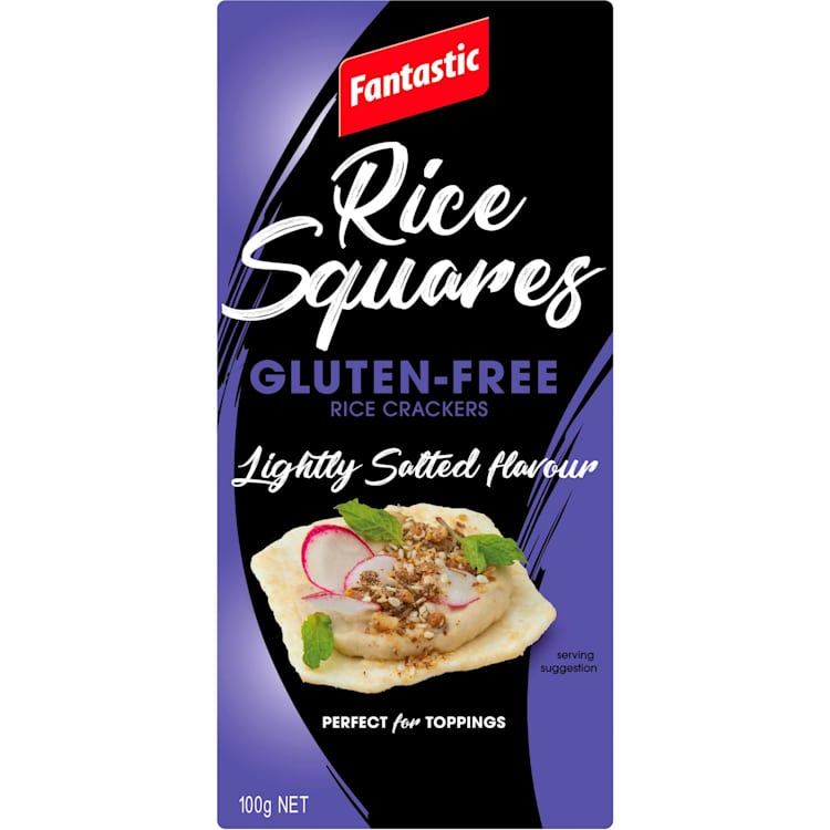 Fantastic Rice Squares Gluten-Free Rice Crackers Lightly Salted