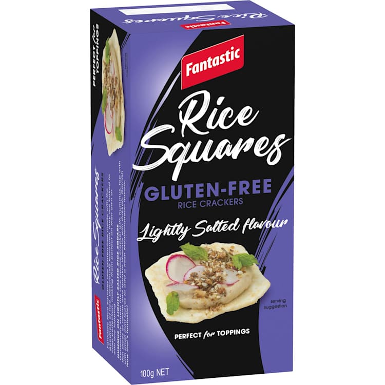 Fantastic Rice Squares Gluten-Free Rice Crackers Lightly Salted