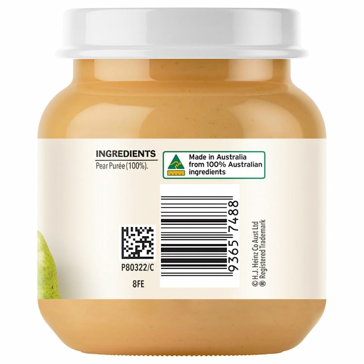 Heinz Pear Baby Food Jar 4+ months IGA Shop Online
