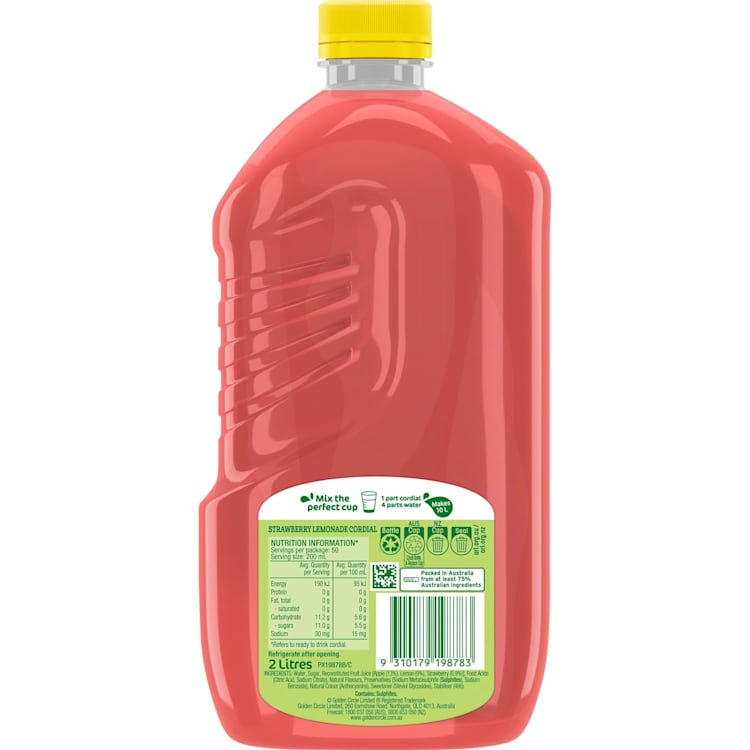 Golden Circle Strawberry Lemonade Cordial