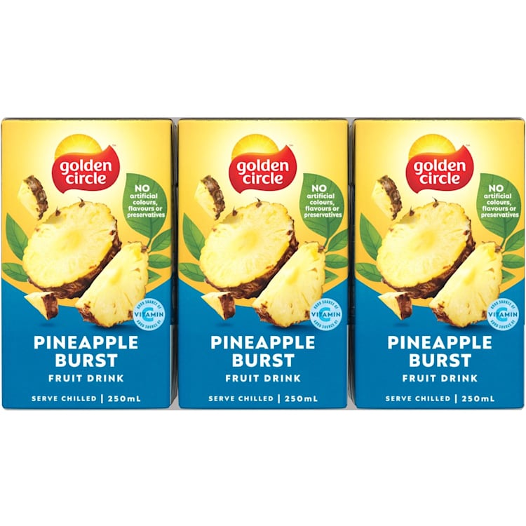 Golden Circle Pineapple Burst Fruit Drink Multipack Poppers 6 Pack ...