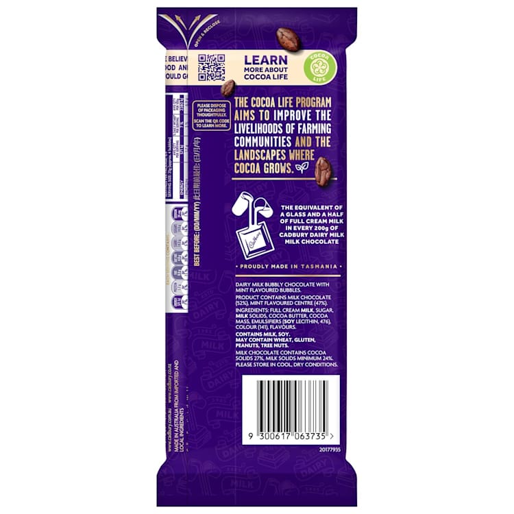 Cadbury Dairy Milk Bubbly Mint