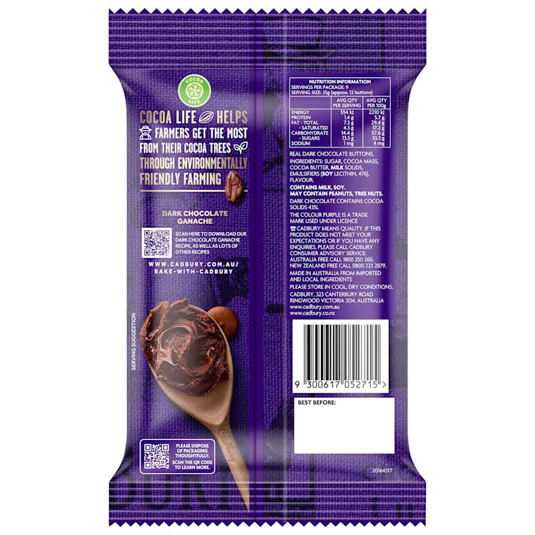 Cadbury Baking Melts Dark Chocolate