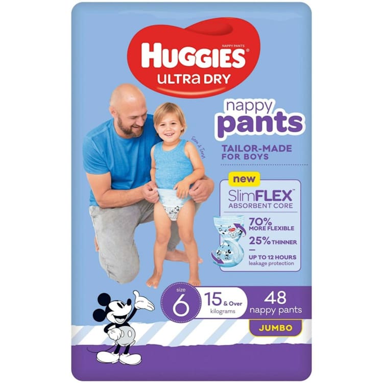 Buy Huggies Ultra Dry Nappy Pants Boys Size 6 (15+kg) online at