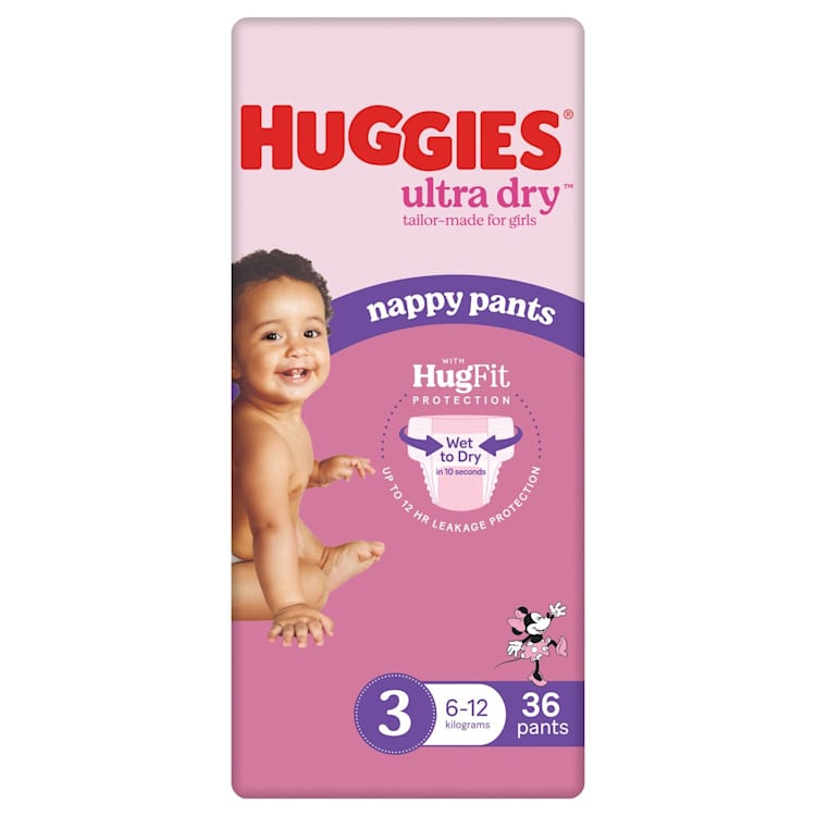 Huggies Ultra Dry Nappy Pants Girl Size 3 (6-12kg)